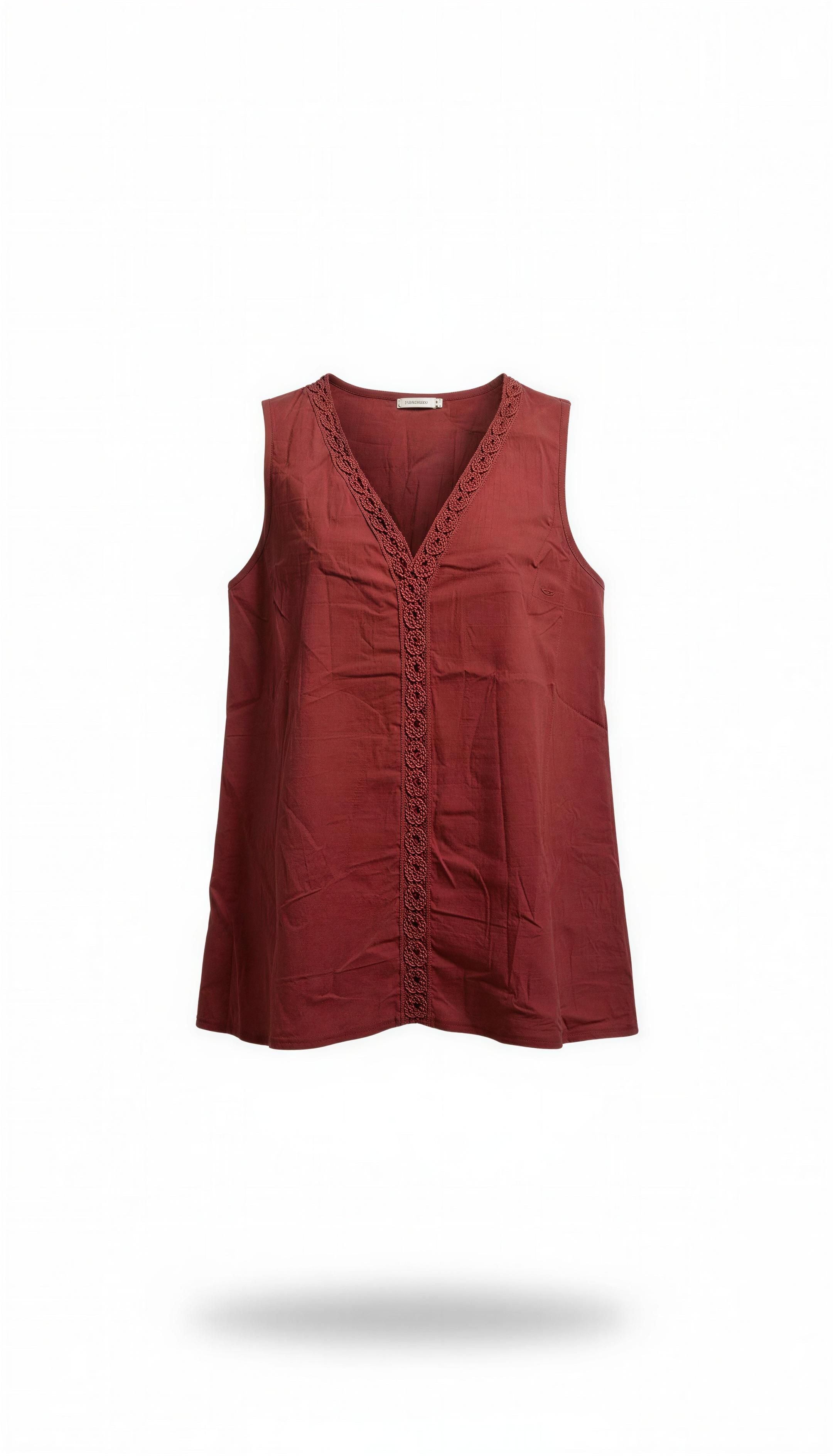 Blusa sin mangas color vino