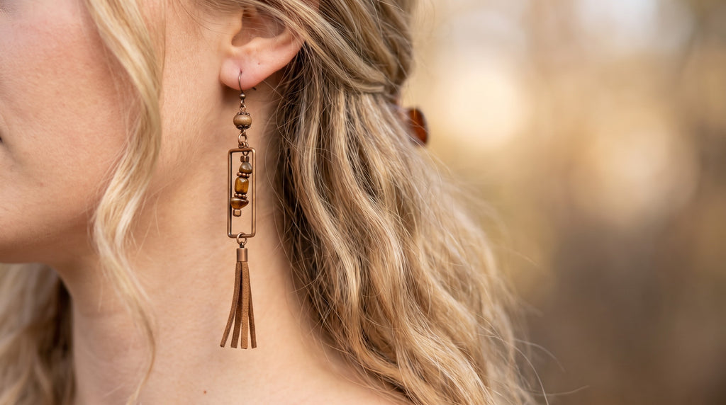 Aros con Detalle en Cuero | Diseño Único