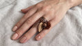 Anillo Bronce Ajustable Flores y Hojas | Naturaleza en tu mano