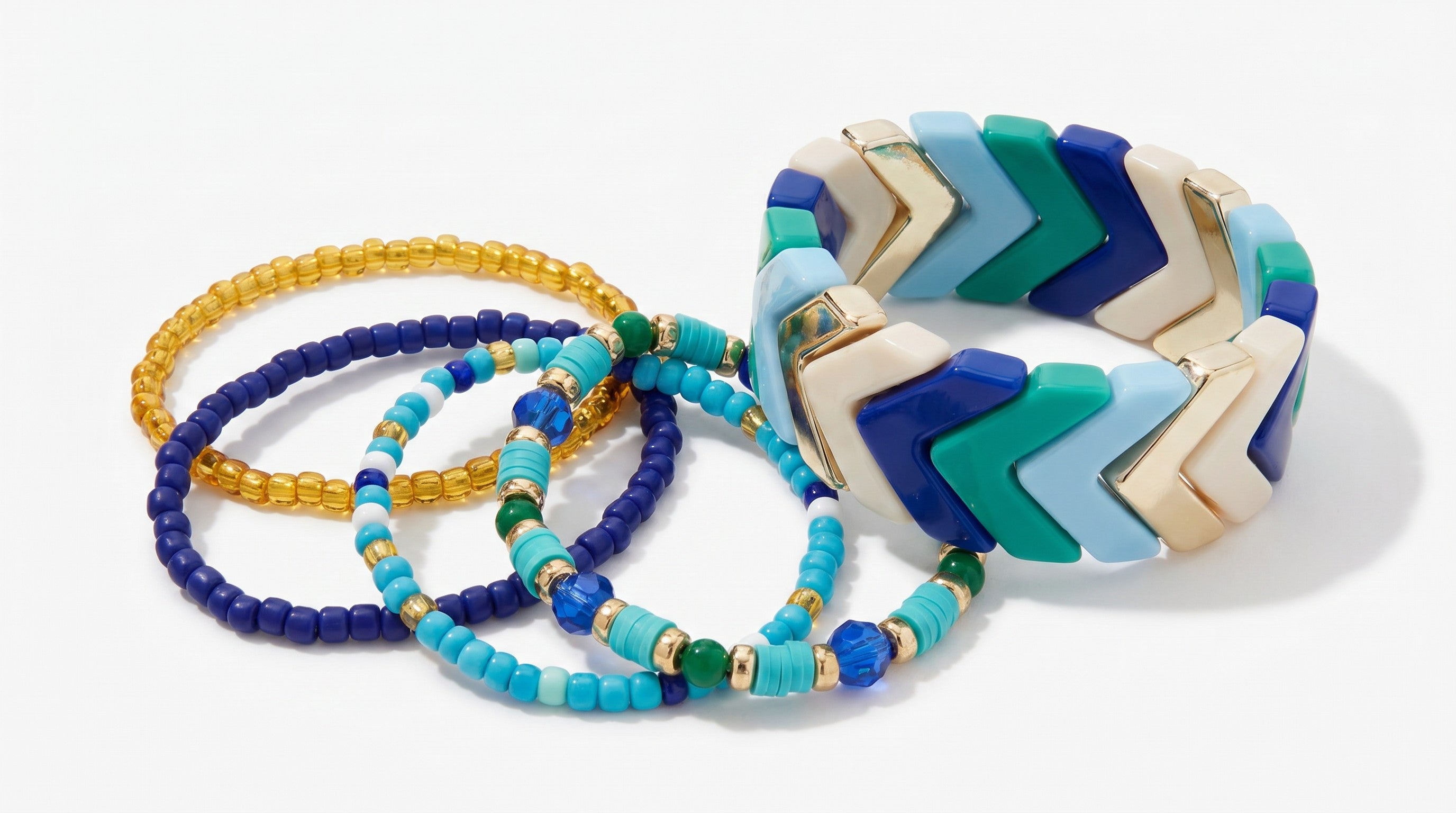 Set de Pulseras Azul & Dorado – Elegancia Vibrante para Tu Estilo