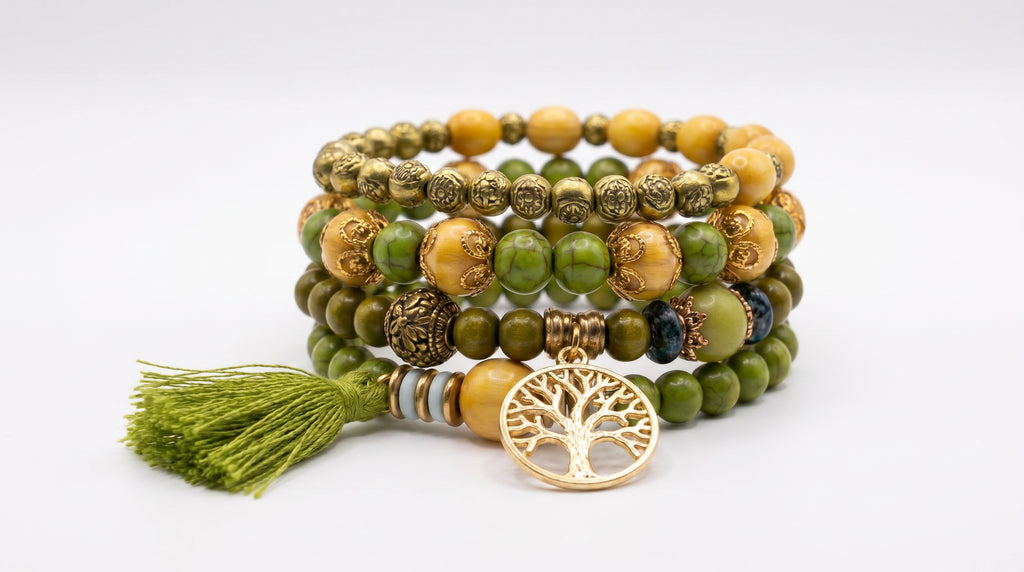 Set de Pulseras Verde & Energía – Naturaleza, Significado y Estilo