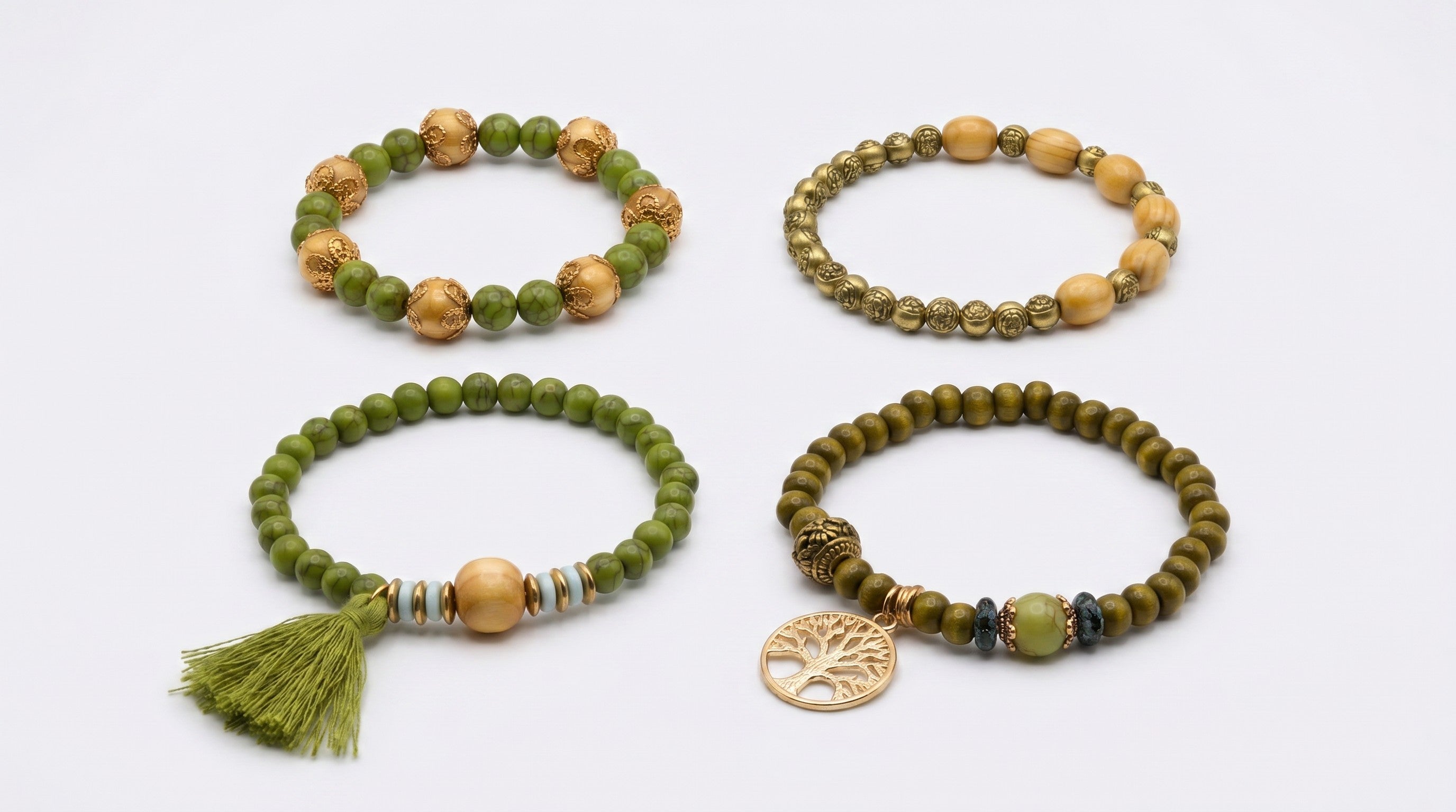 Set de Pulseras Verde & Energía – Naturaleza, Significado y Estilo