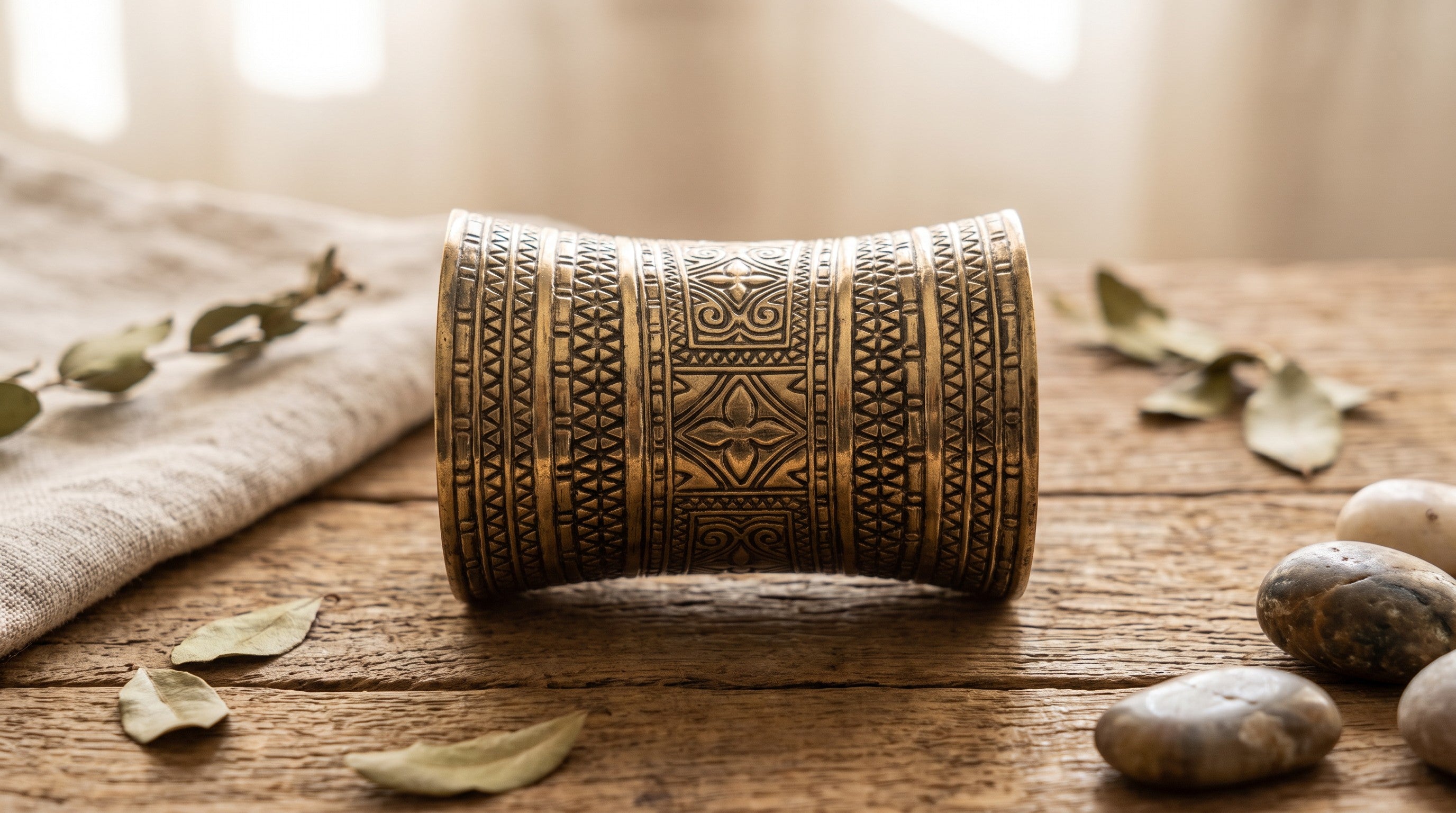 Pulsera Ancha Bronce | Accesorio Elegante