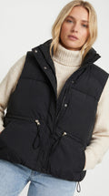 Parka Acolchada Sin Mangas Color Negro | 40% OFF ❄️