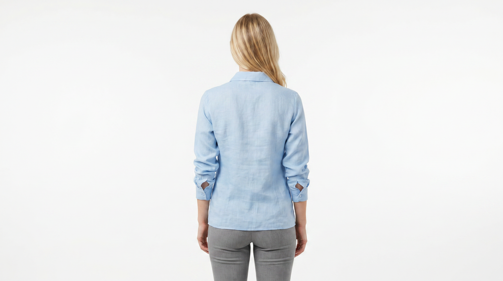 Camisa Celeste Manga Larga | Fresca y Elegante