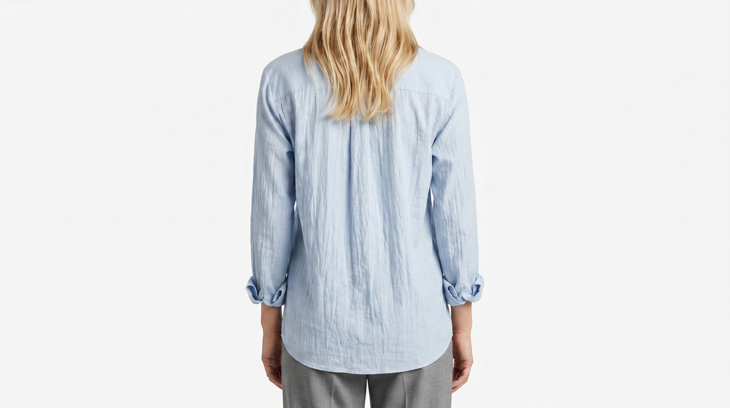 Camisa Celeste Manga Larga | Fresca y Elegante