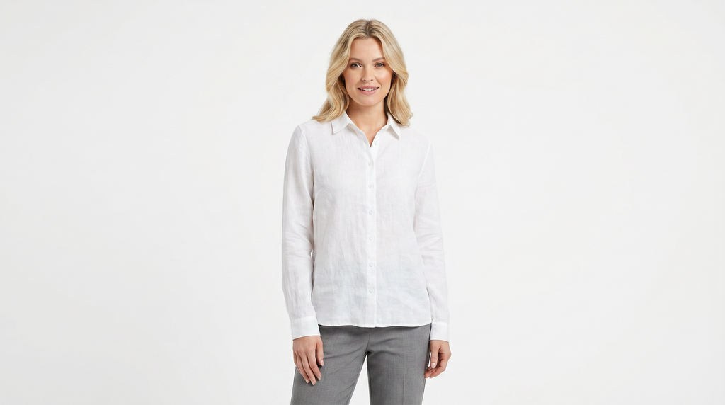 Blusa manga larga Blanca Clasica