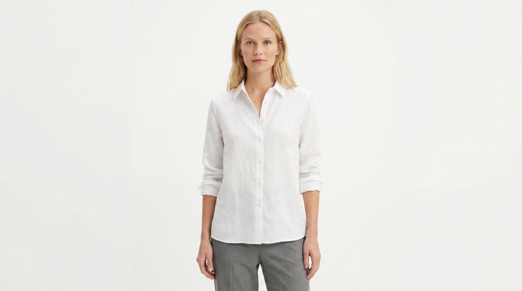 Blusa manga larga Blanca Clasica