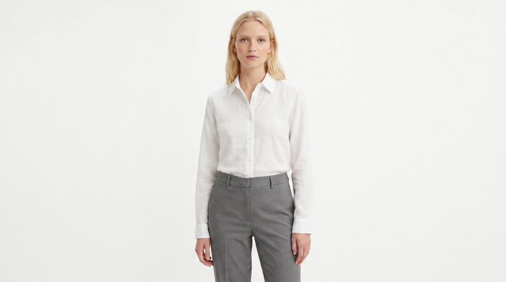 Blusa manga larga Blanca Clasica