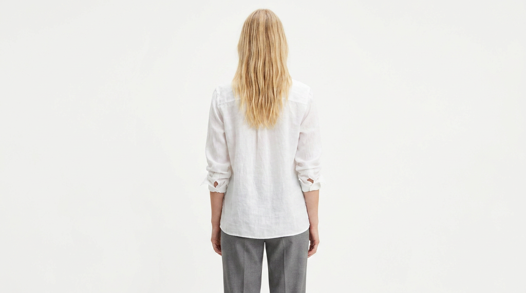 Blusa manga larga Blanca Clasica