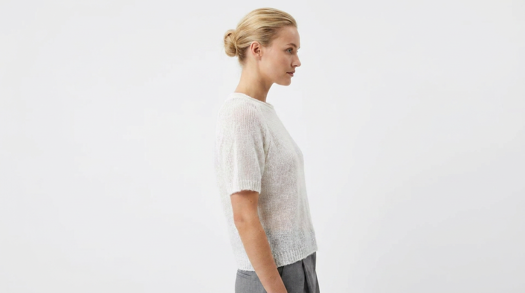 Sweater Blanco claro manga corta