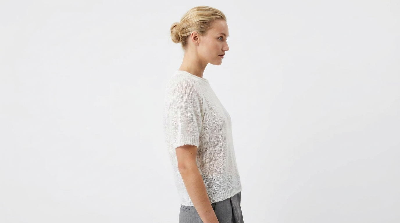 Sweater Blanco claro manga corta
