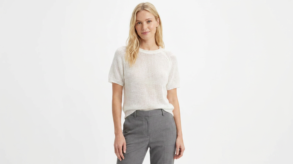 Sweater Blanco claro manga corta