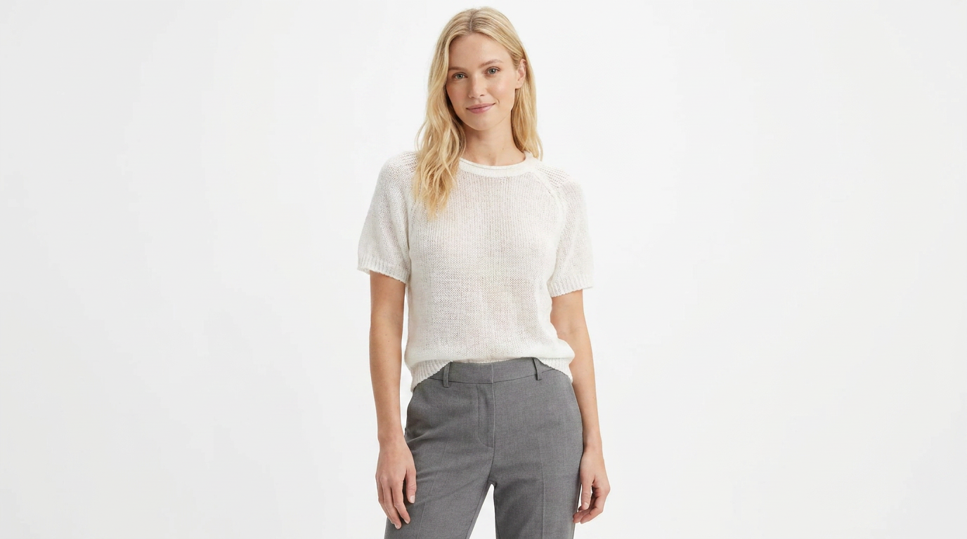 Sweater Blanco claro manga corta