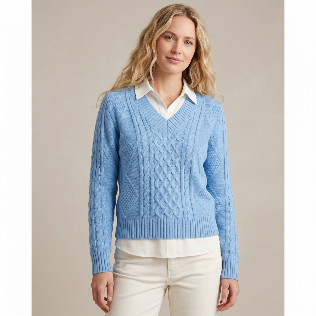 Sweater Cuello V Otoño