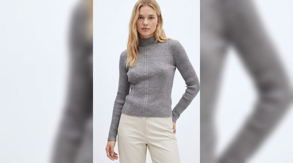 Sweater Acanalado Cuello Medio | Talla Única