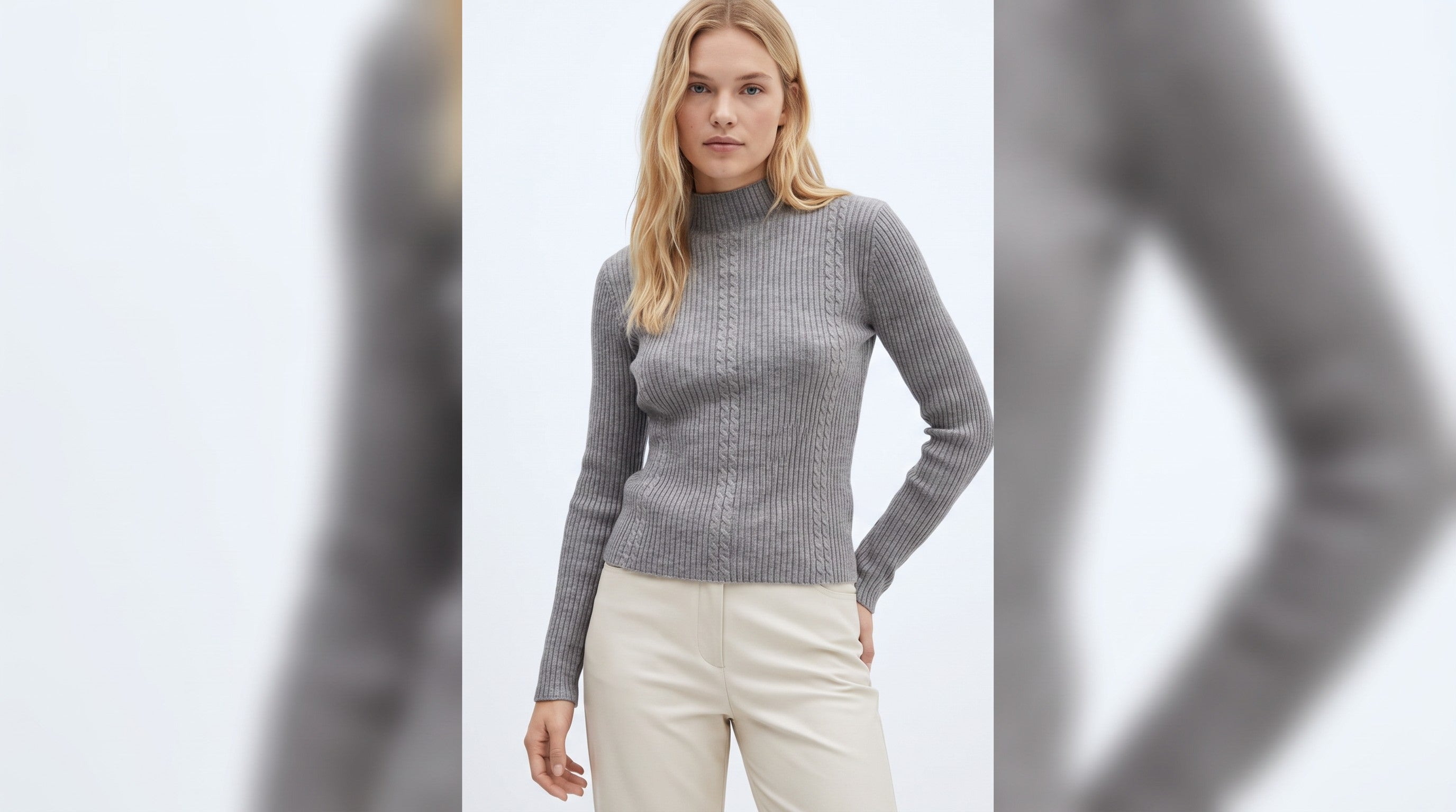 Sweater Acanalado Cuello Medio | Talla Única