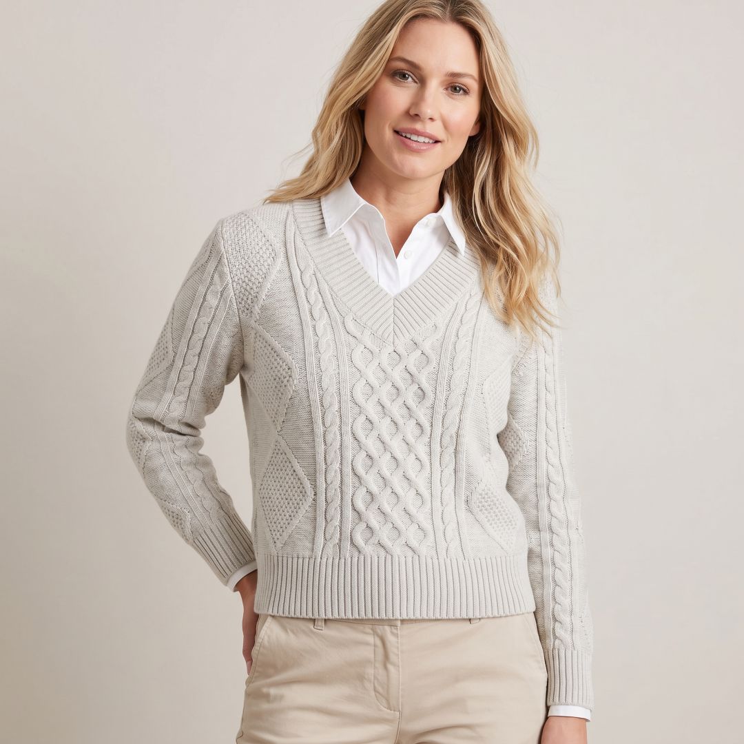 Sweater Cuello V Otoño