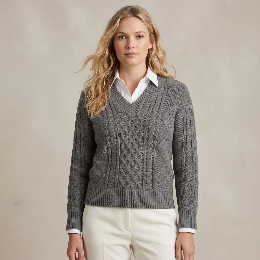 Sweater Cuello V Otoño