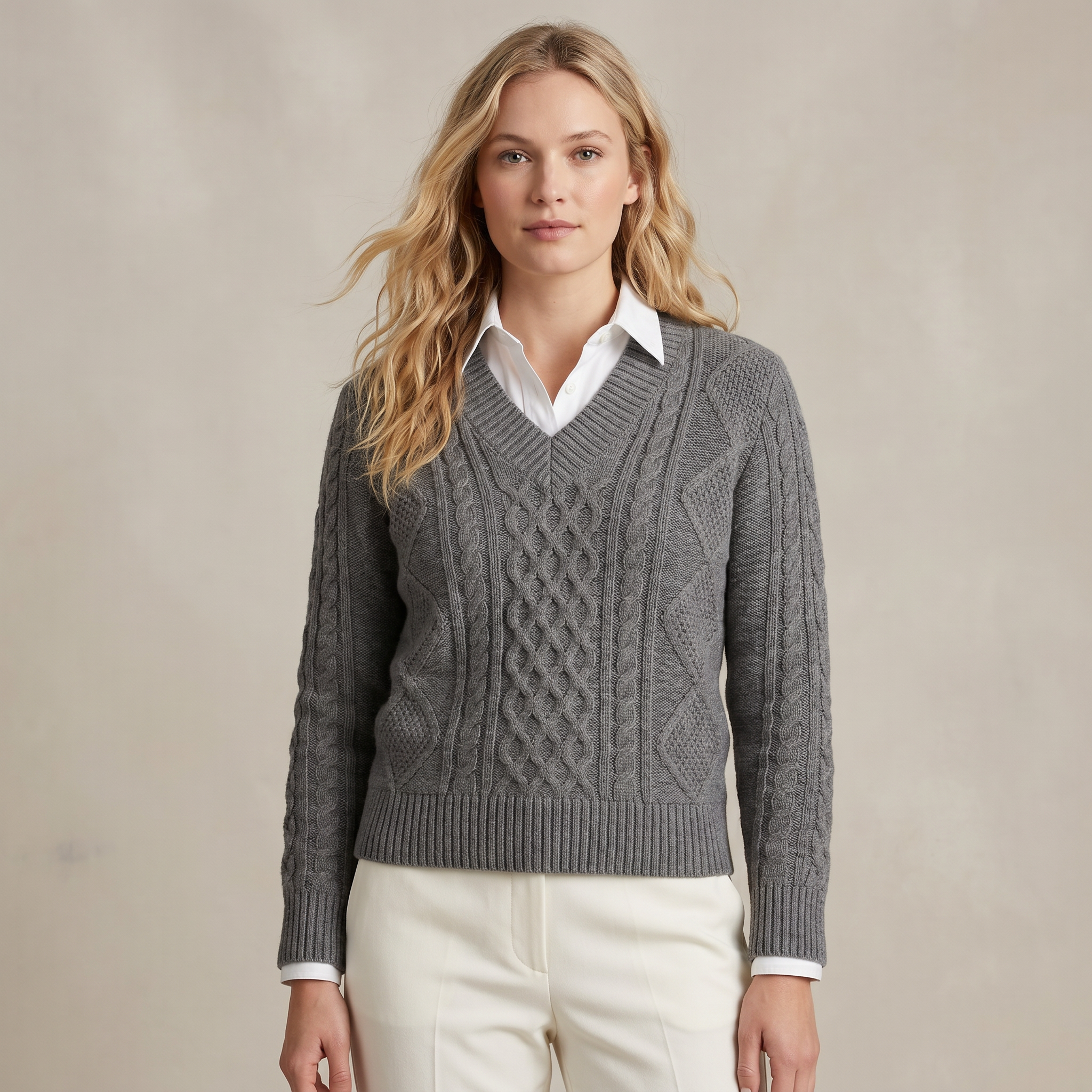 Sweater Cuello V Otoño