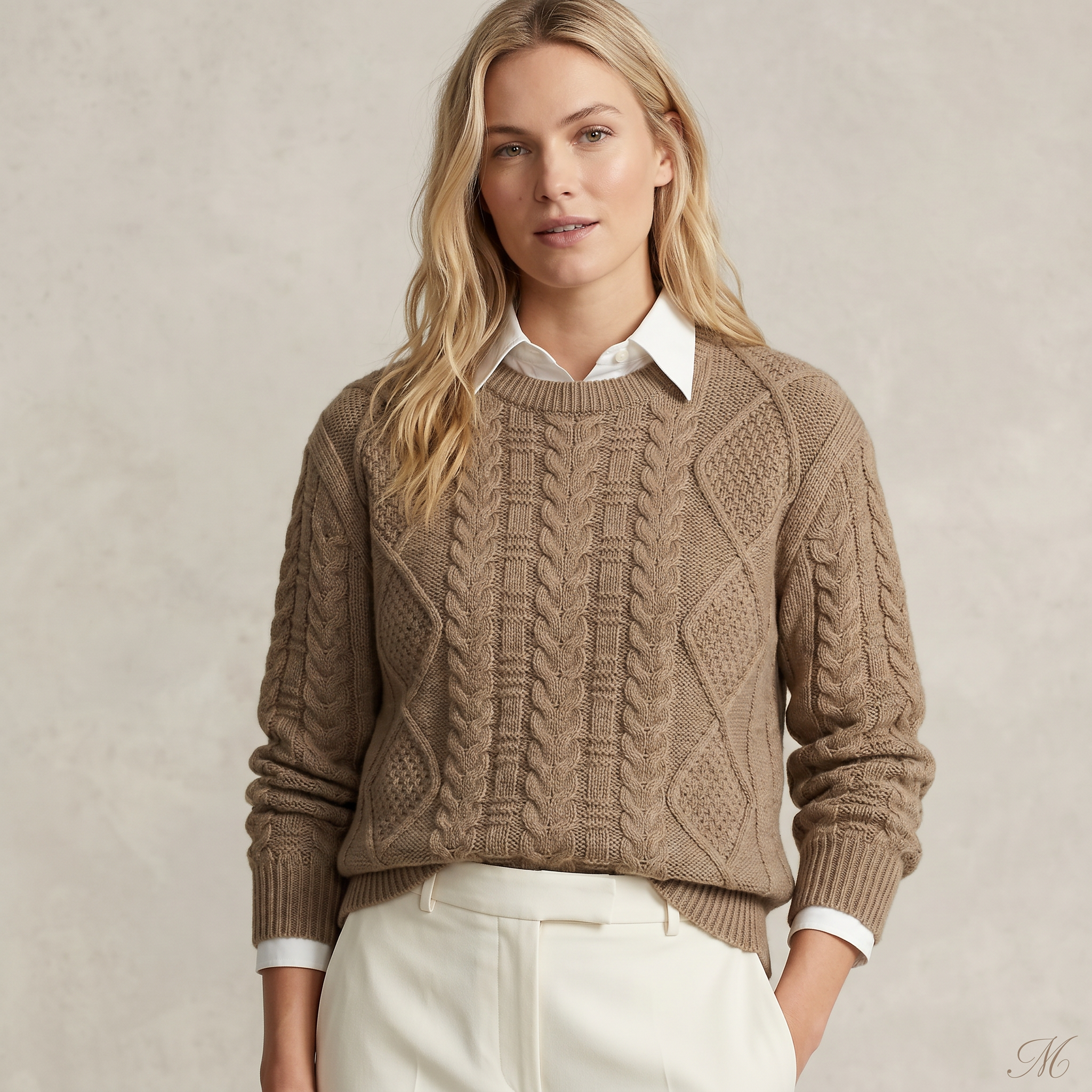 Sweater cuello redondo tejido Otoño