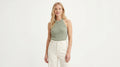 Top sin Mangas Cuello Alto Verde
