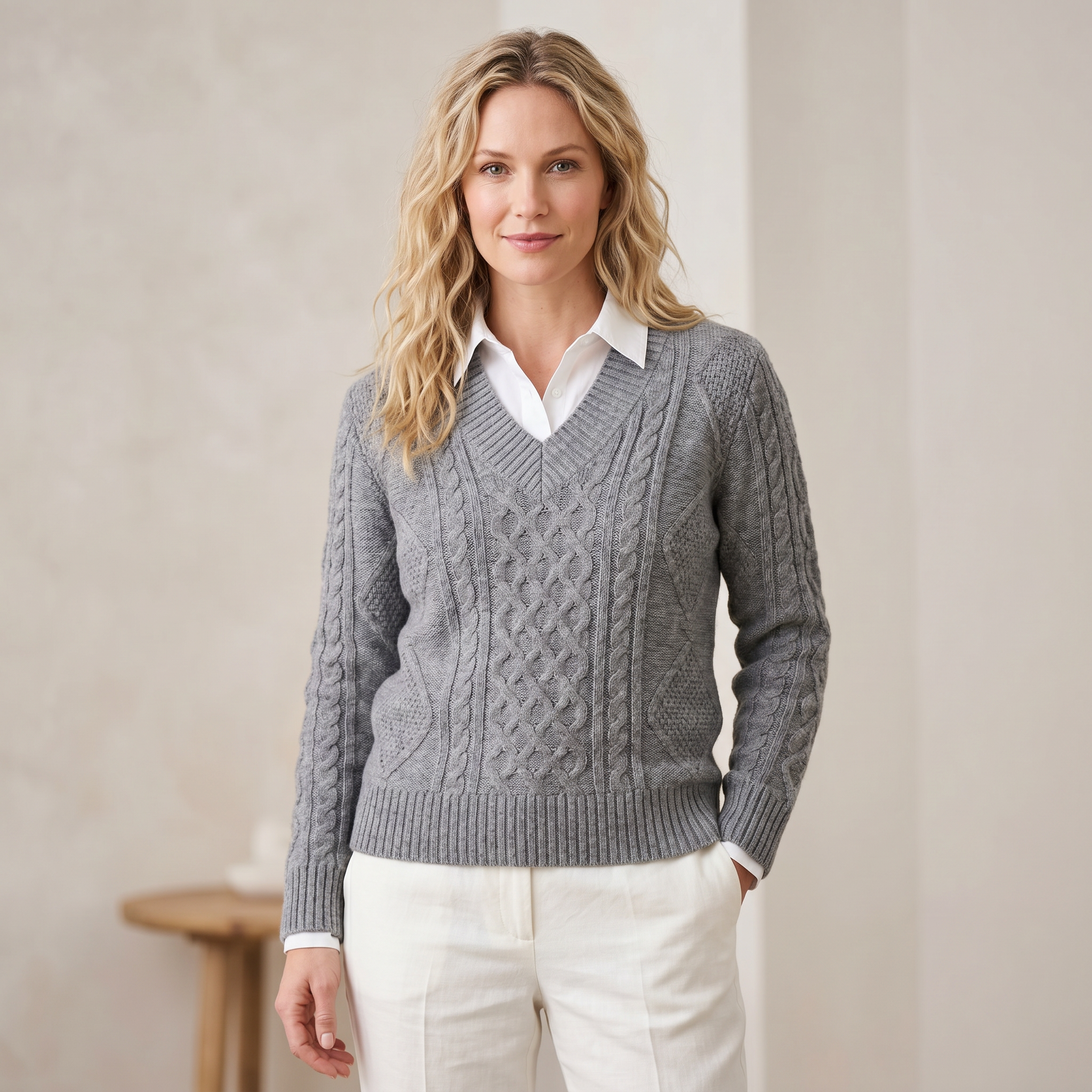Sweater Cuello V Otoño