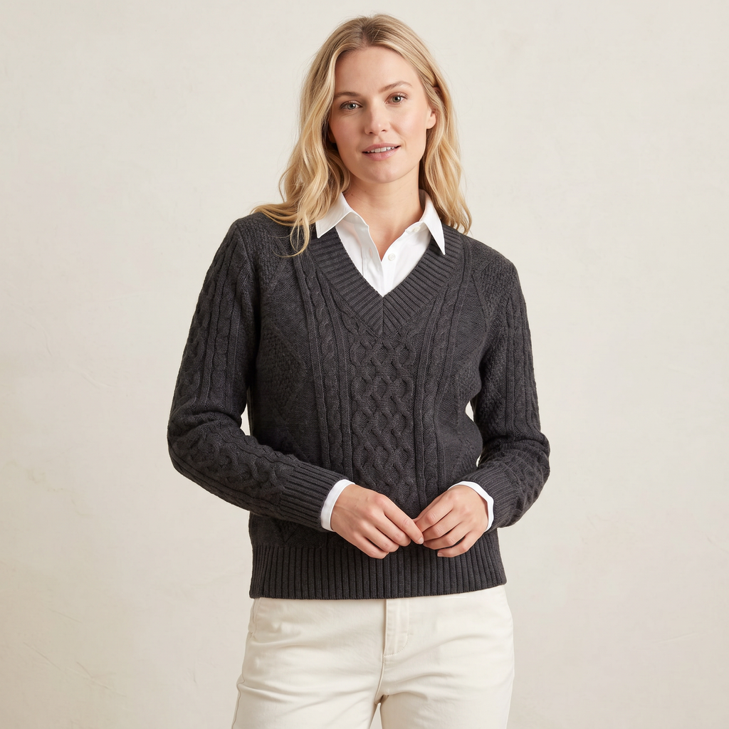 Sweater Cuello V Otoño