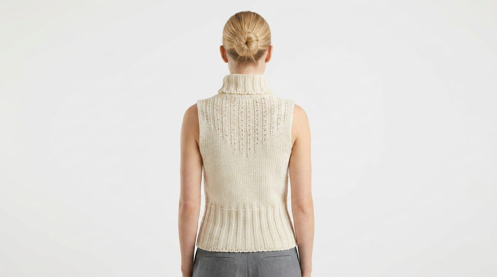 Sweater Beige brillos Cuello de Tortuga