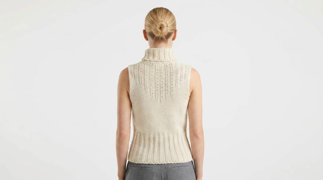Sweater Beige brillos Cuello de Tortuga