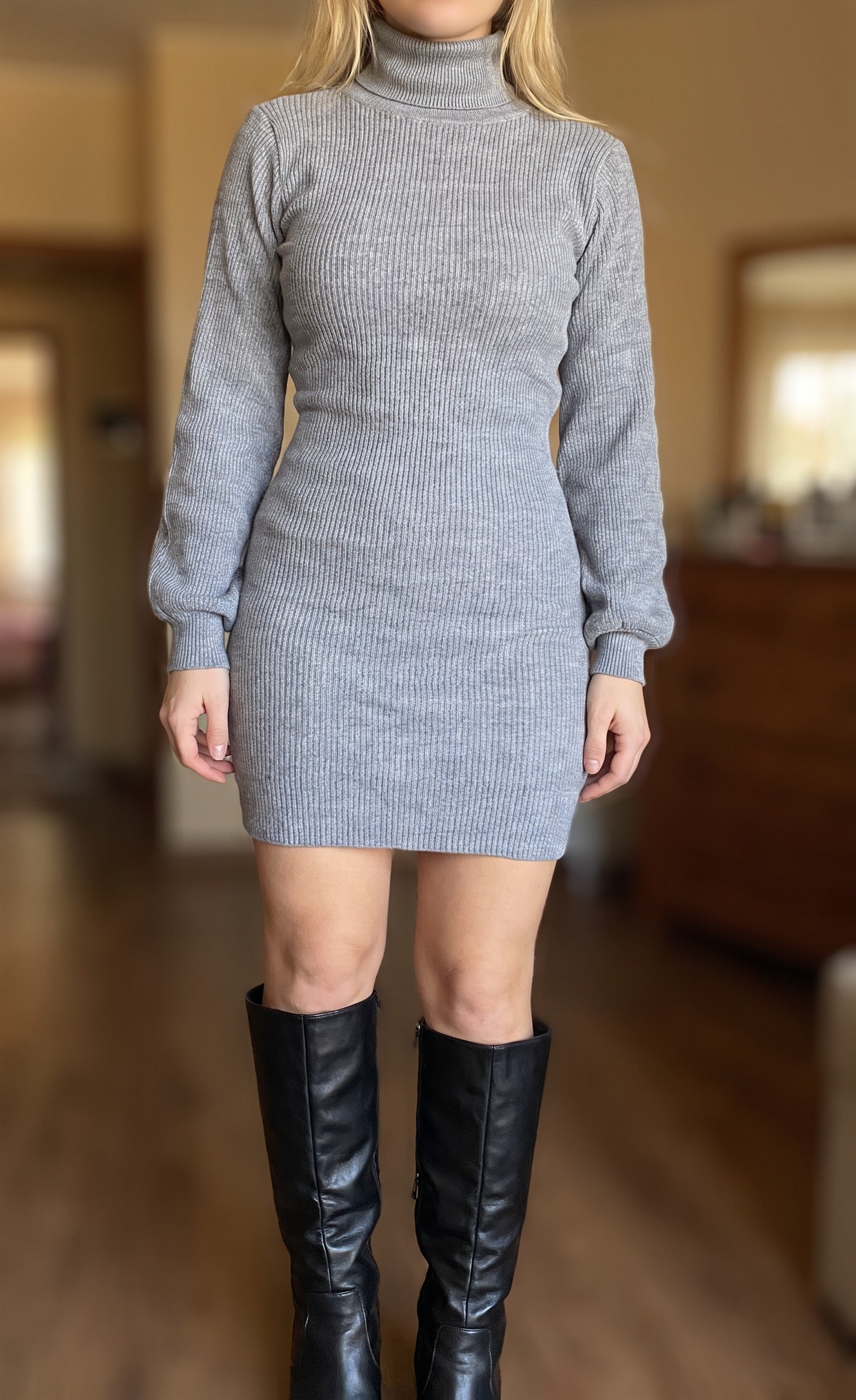 Vestido Cuello Tortuga Mangas Anchas | Talla Única | 8 Colores