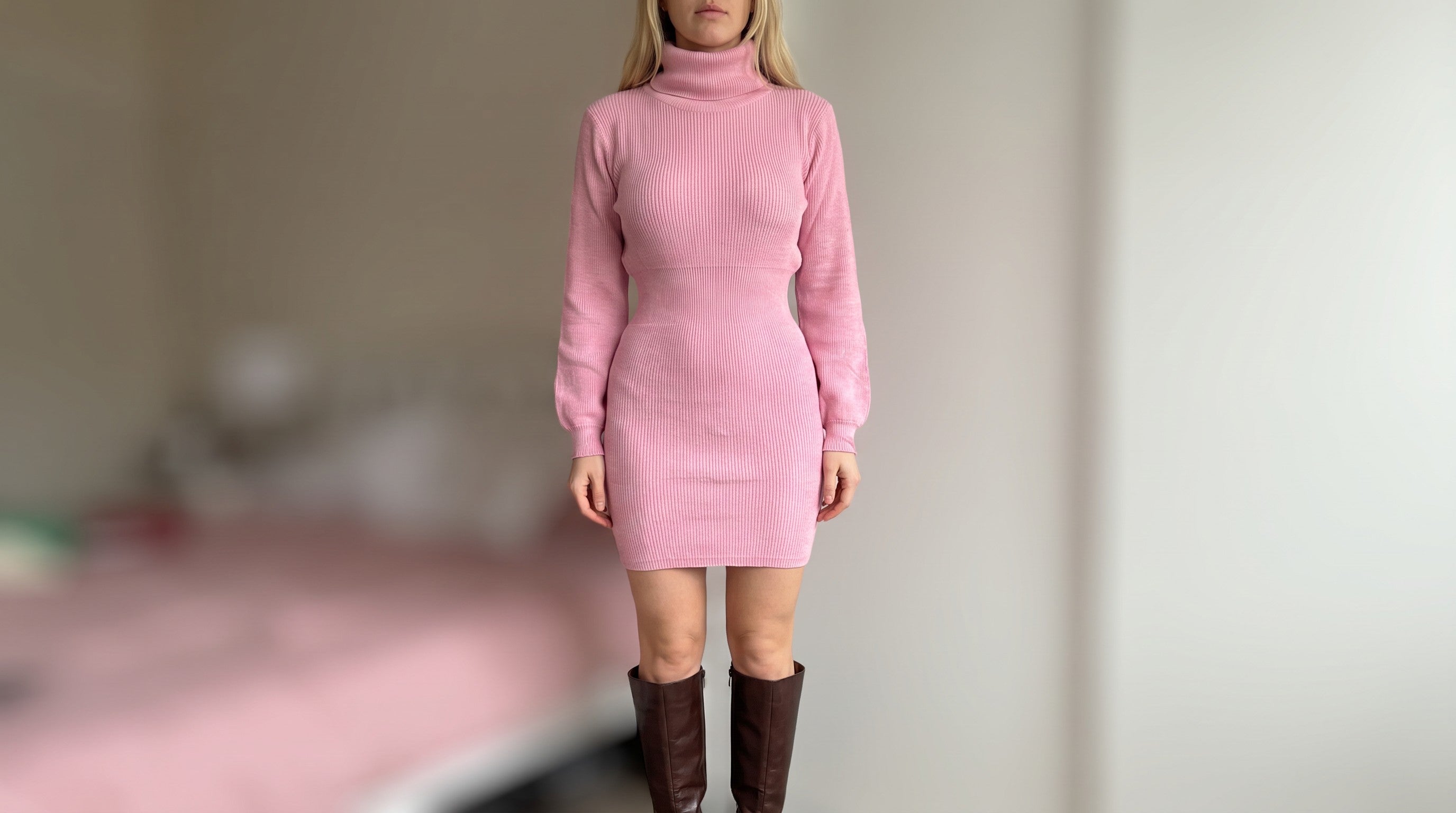 Vestido Cuello Tortuga Mangas Anchas | Talla Única | 8 Colores