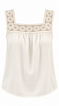 Blusa marfil con encaje circular, producto solo