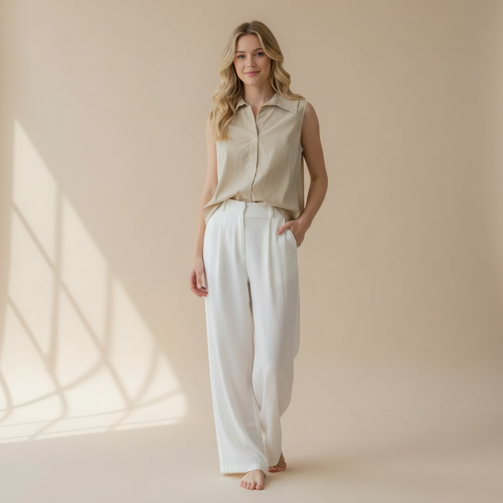 Blusa Beige sin mangas