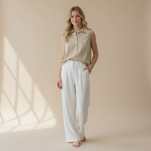 Blusa Beige sin mangas