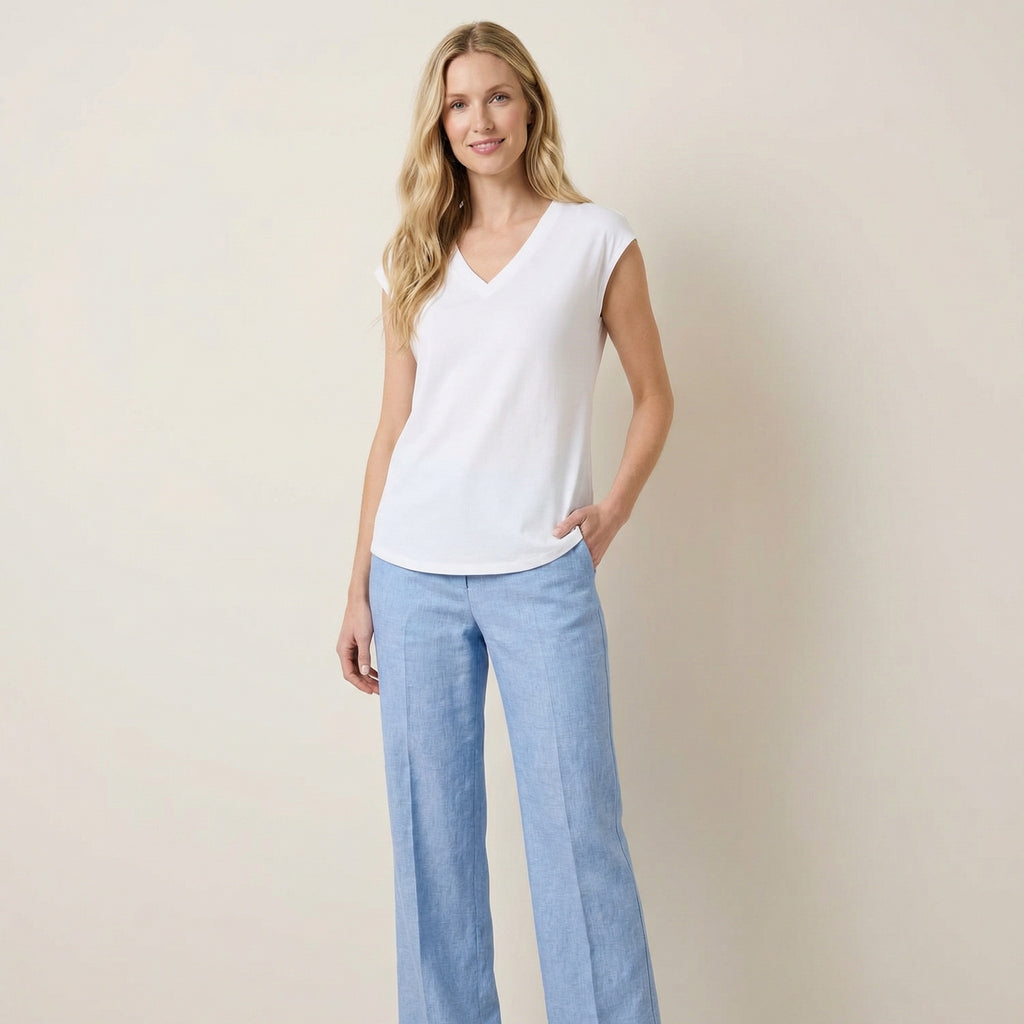 Blusa Cuello en V Blanca