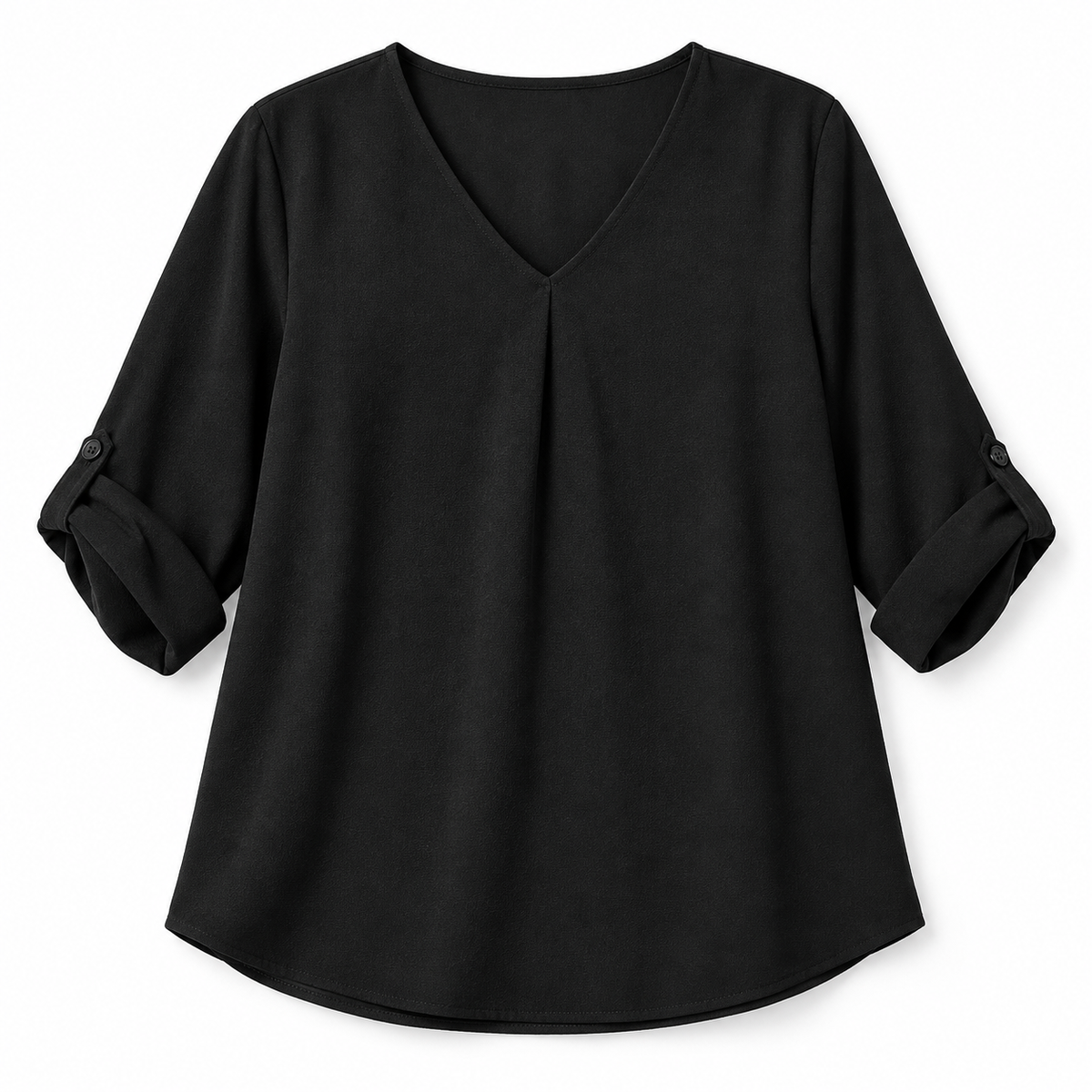 Blusa negra holgada sola, vista frontal