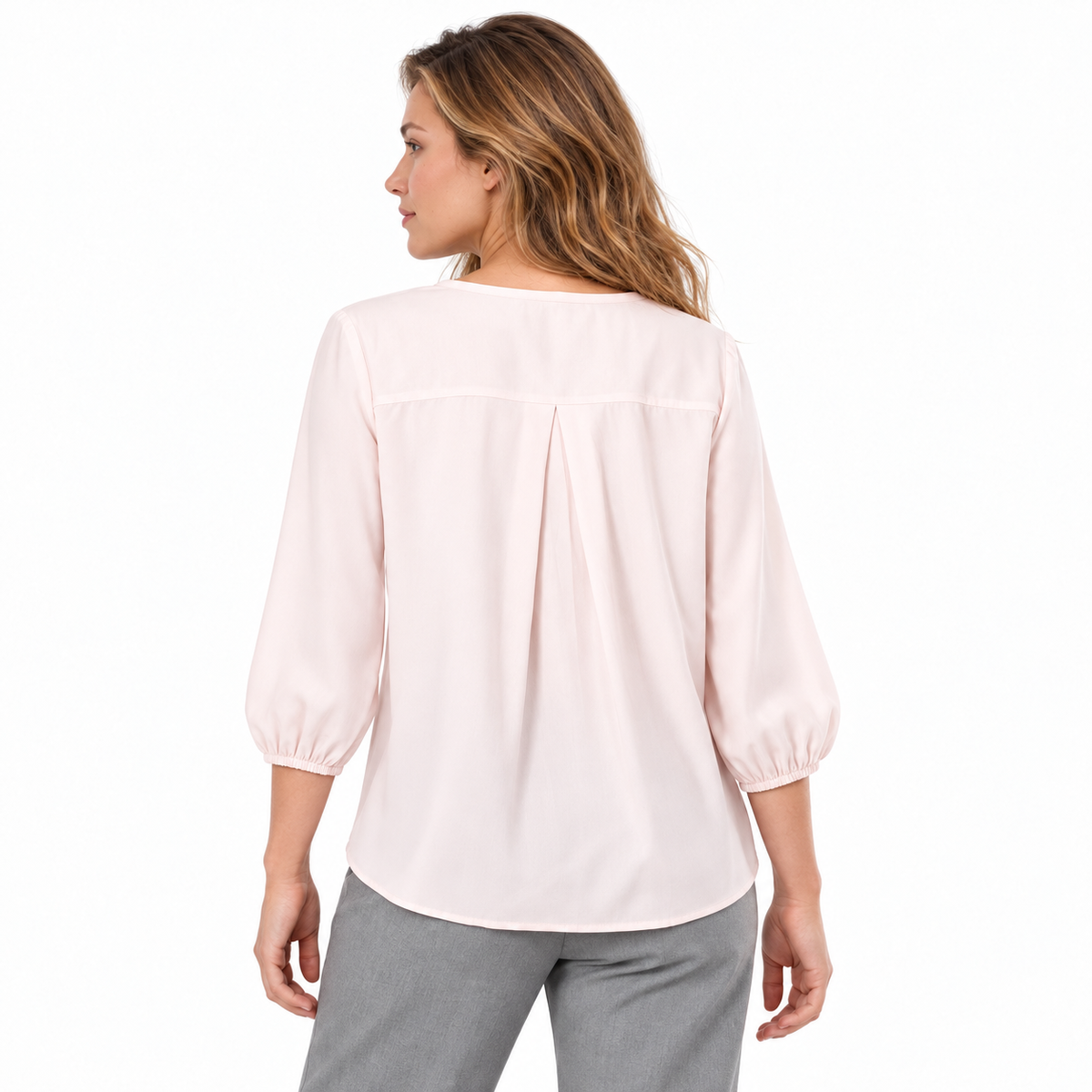 Blusa rosa ultra fresca, vista de espalda
