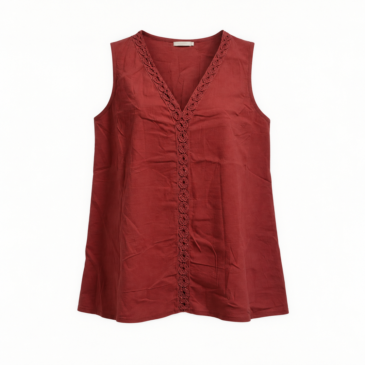 Blusa sin mangas color vino — producto solo