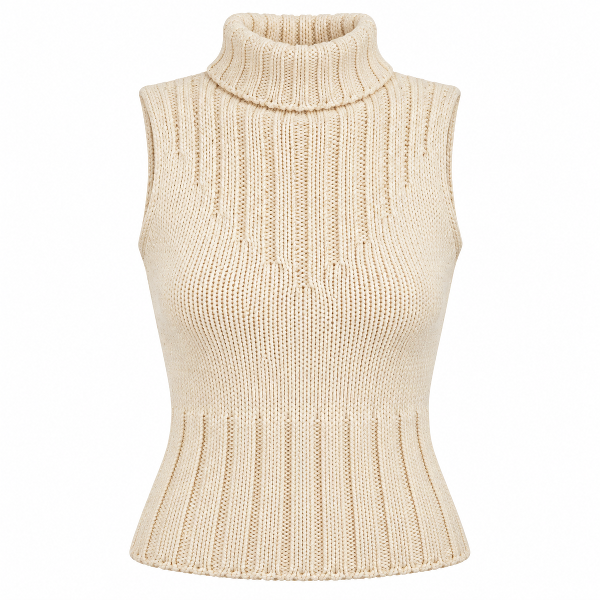 Sweater beige con brillos sin mangas, vista product