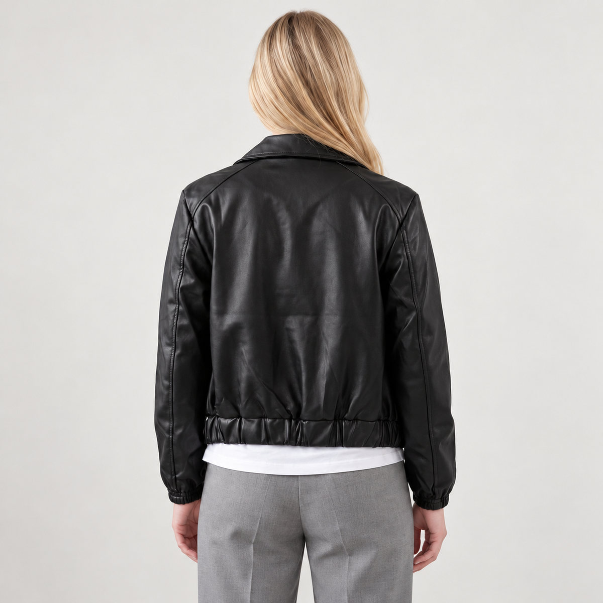 Chaqueta ecocuero Negro — espalda