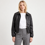Chaqueta ecocuero Negro — frente