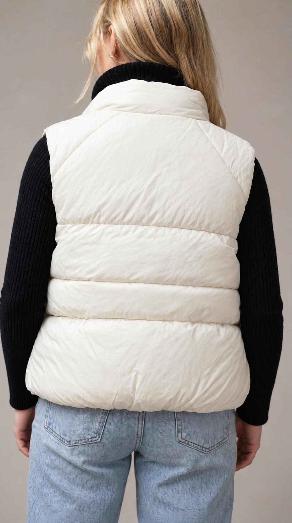 Parka clara sin mangas — espalda