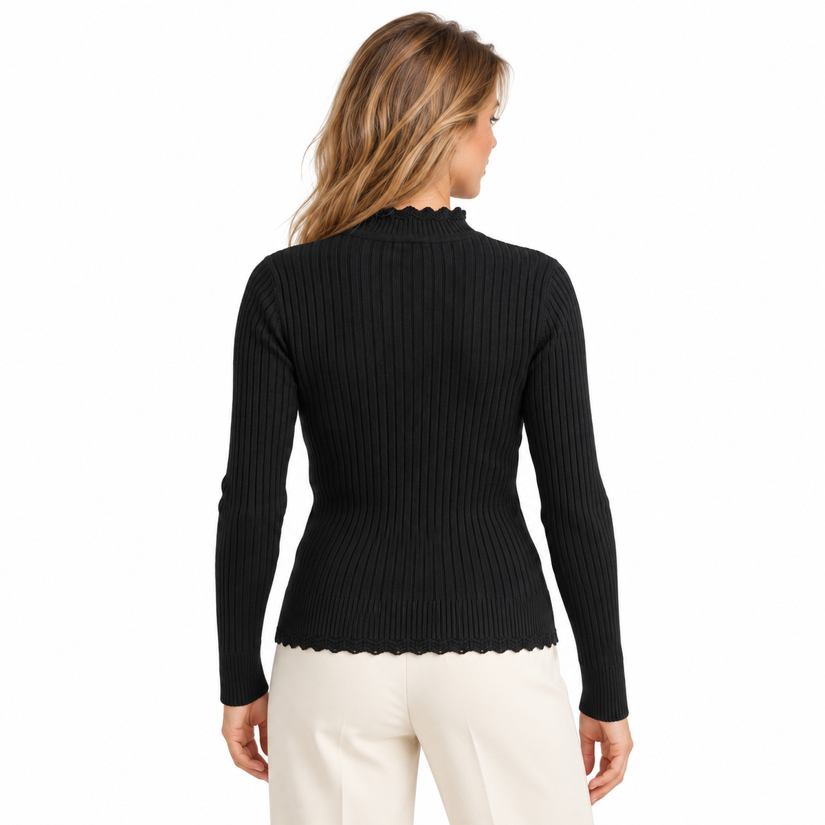 Sweater Tejido para Dama Negro — espalda