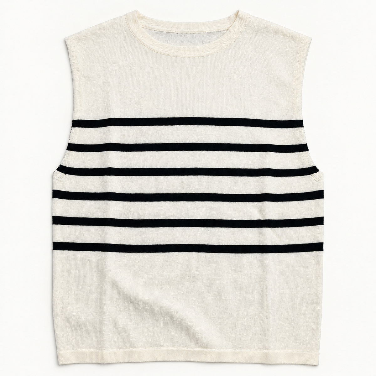 Top tejido blanco y negro — producto solo