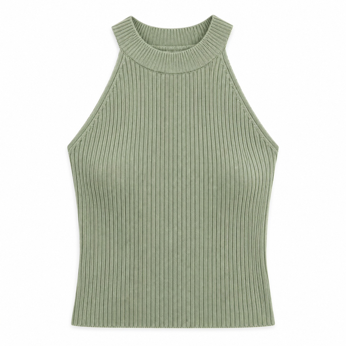 Top sin Mangas Cuello Alto Verde — producto