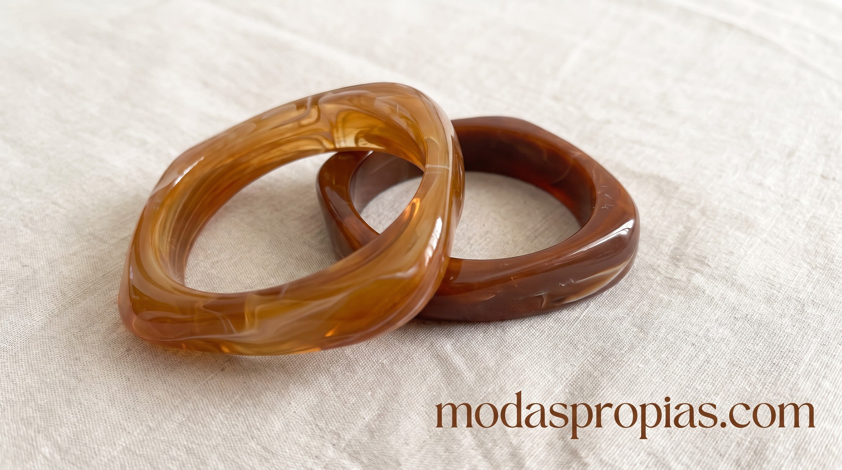 Pulseras Duo Tonos Marrón | Set Elegante