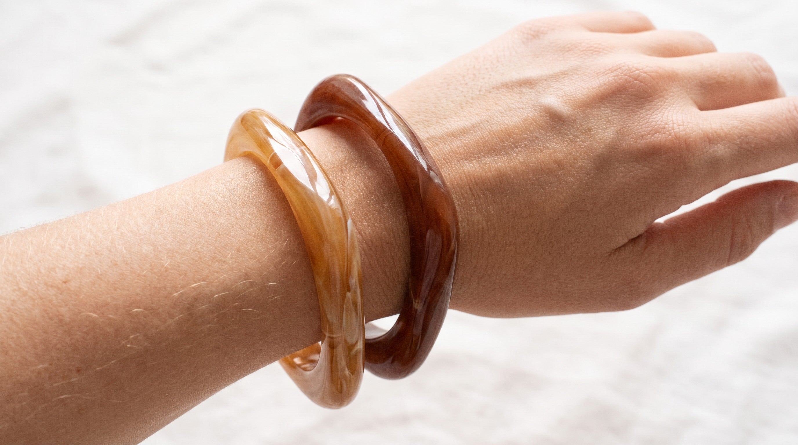 Pulseras Duo Tonos Marrón | Set Elegante