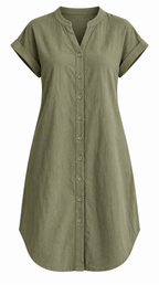 Vestido verde oliva de algodón, producto solo